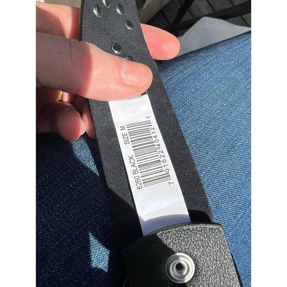 Nomad Creek NWT black leather bling gem belt womens size M - Picture 6 of 6